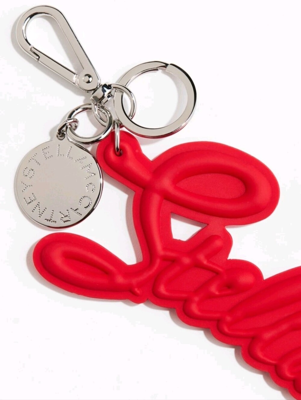 STELLA MCCARTNEY H&M Red Mesh Logo Bag And Purse Charm Keychain - Picture 11 of 14